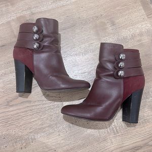Express Maroon Fall Heel Booties